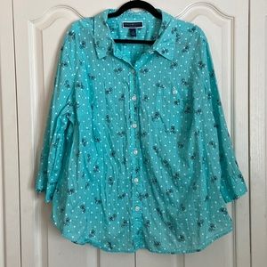 Karen Scott Bike Button Up 3X